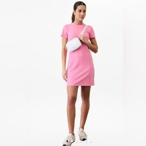 NWT Athleta Ribbed pink short sleeve dress